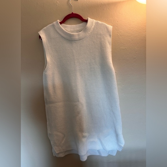 H&M Sleeveless Sweater Dress Women’s Medium | White Ribbed Knit - Picture 1 of 5
